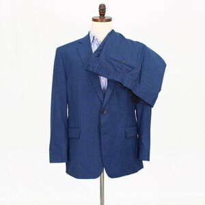 Stafford 46R 40x31 Blue Full Suit 2-Button Solid R608